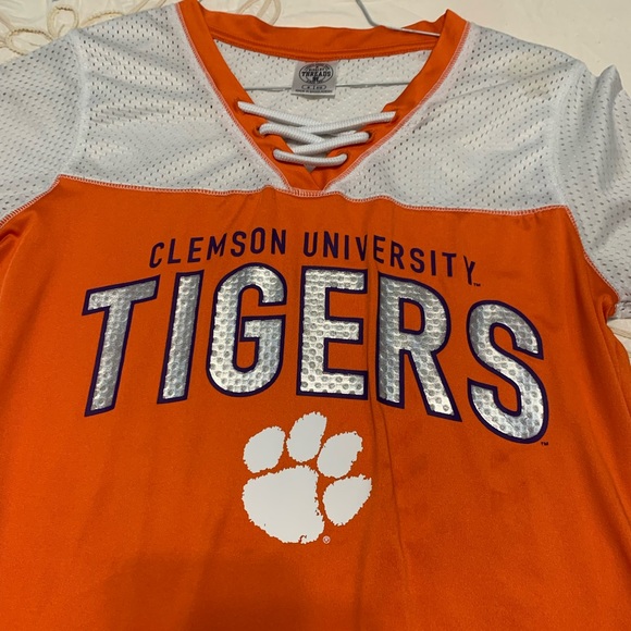 Clemson University Tigers Orange & White Jersey Size Medium (8-10) - Picture 1 of 6